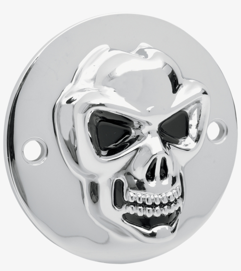 Drag Specialties Chrome Skull 2 Hole Points Cover 70-18 - Drag Specialties 1902-0185 3-d Skull Points Cover, transparent png download