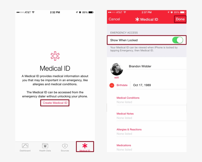 Medical Id Iphone - Iphone 6, transparent png download