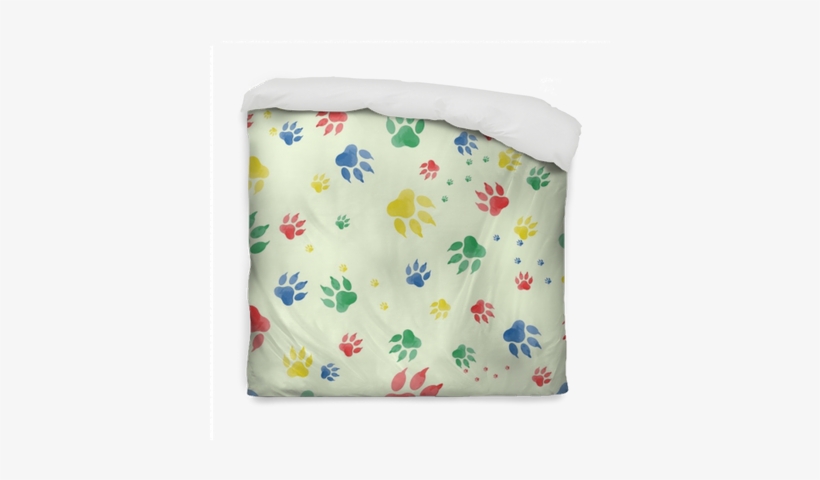 Colorful Traces Of Paws, Made In Watercolor, On A Light - Cushion, transparent png download