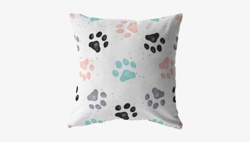 Paw Print Throw Pillow - Dog Prints, transparent png download