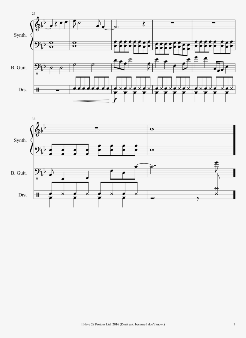 Press Start Sheet Music Composed By Nickel M - Press Start Mdk Sheet Music, transparent png download