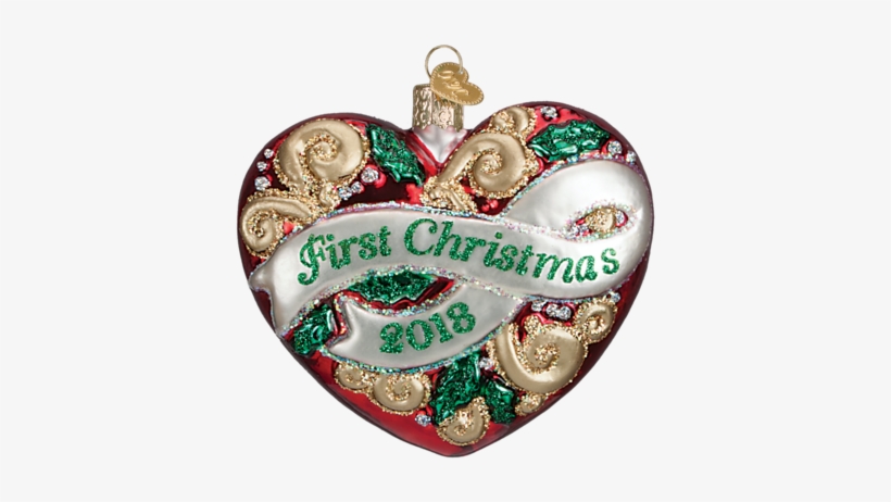 2018 First Christmas Heart Ornament - Old World Christmas 30038 First Christmas Heart 2017, transparent png download