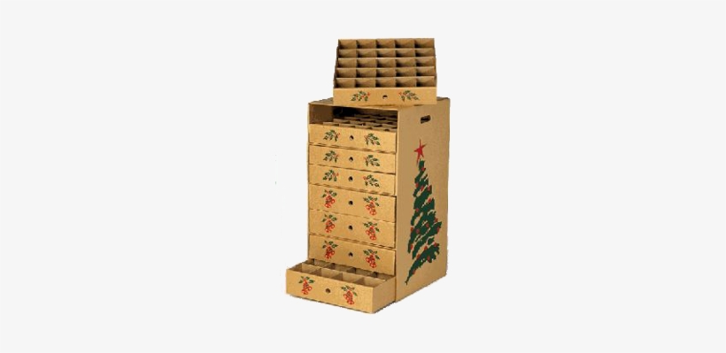 4 Drawer Ornament Storage Box - Christmas Ornament Storage Box, transparent png download