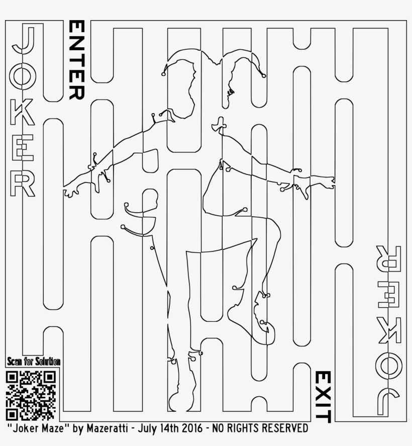 This Free Icons Png Design Of Joker Card Maze Coloring, transparent png download