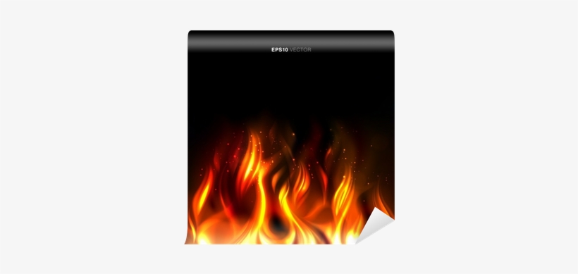 Illustration Of Vividly Burning Fire On A Black Background - Illustration, transparent png download