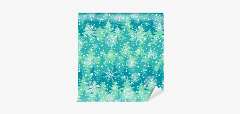 Winter Holiday Seamless Pattern With Trees, Snowflakes - Pattern, transparent png download