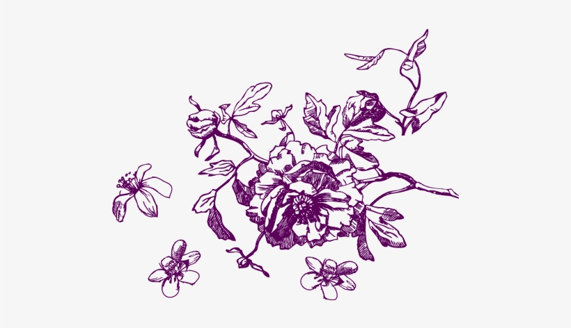The Name Bank Of Flowers Pays Tribute To The Past - Purple Flower Sketch Png, transparent png download