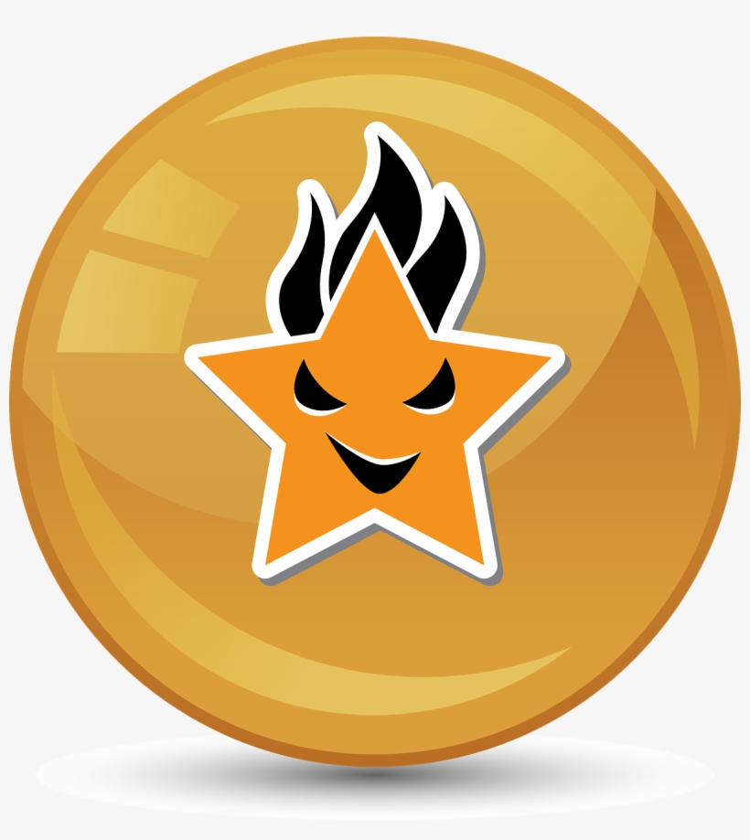 Star Symbol Burn - Illustration Of Star With Evil Grin Pendant Necklace, transparent png download