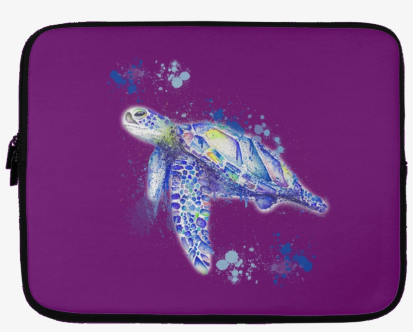 Watercolor Sea Turtle Laptop Sleeves - Turtle, transparent png download