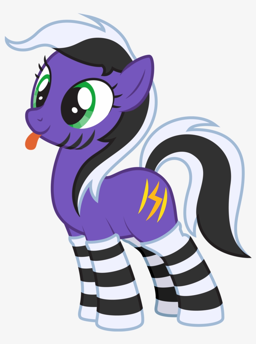 Lightning Stripe, Black And White Mane, Blep, Clothes, - Cartoon, transparent png download