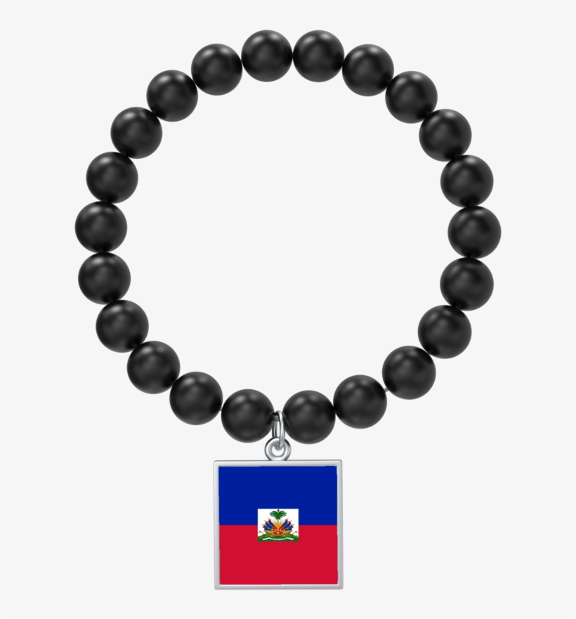 Black Haitian Flag Bracelet - 8mm Rose Quartz Bracelet, transparent png download