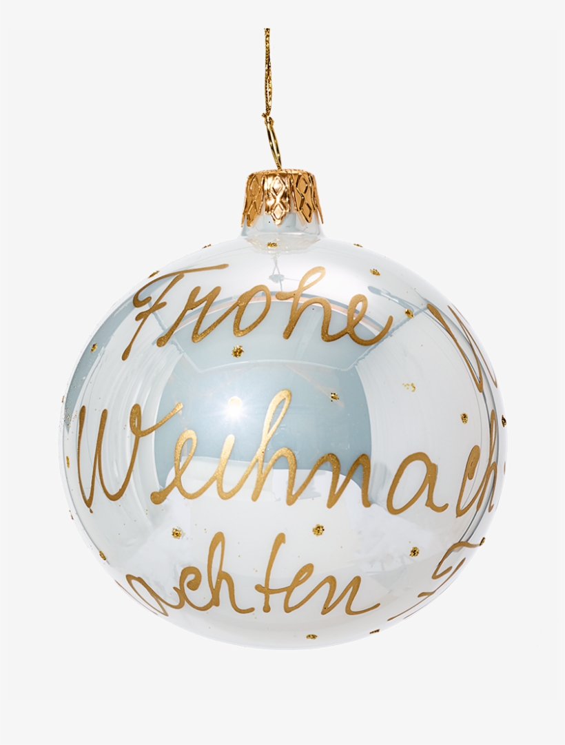 Glass Bauble Merry Christmas, White, 8cm, transparent png download