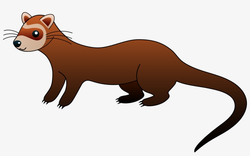 Cute Brown Ferret Clip Art - Ferret Clipart, transparent png download