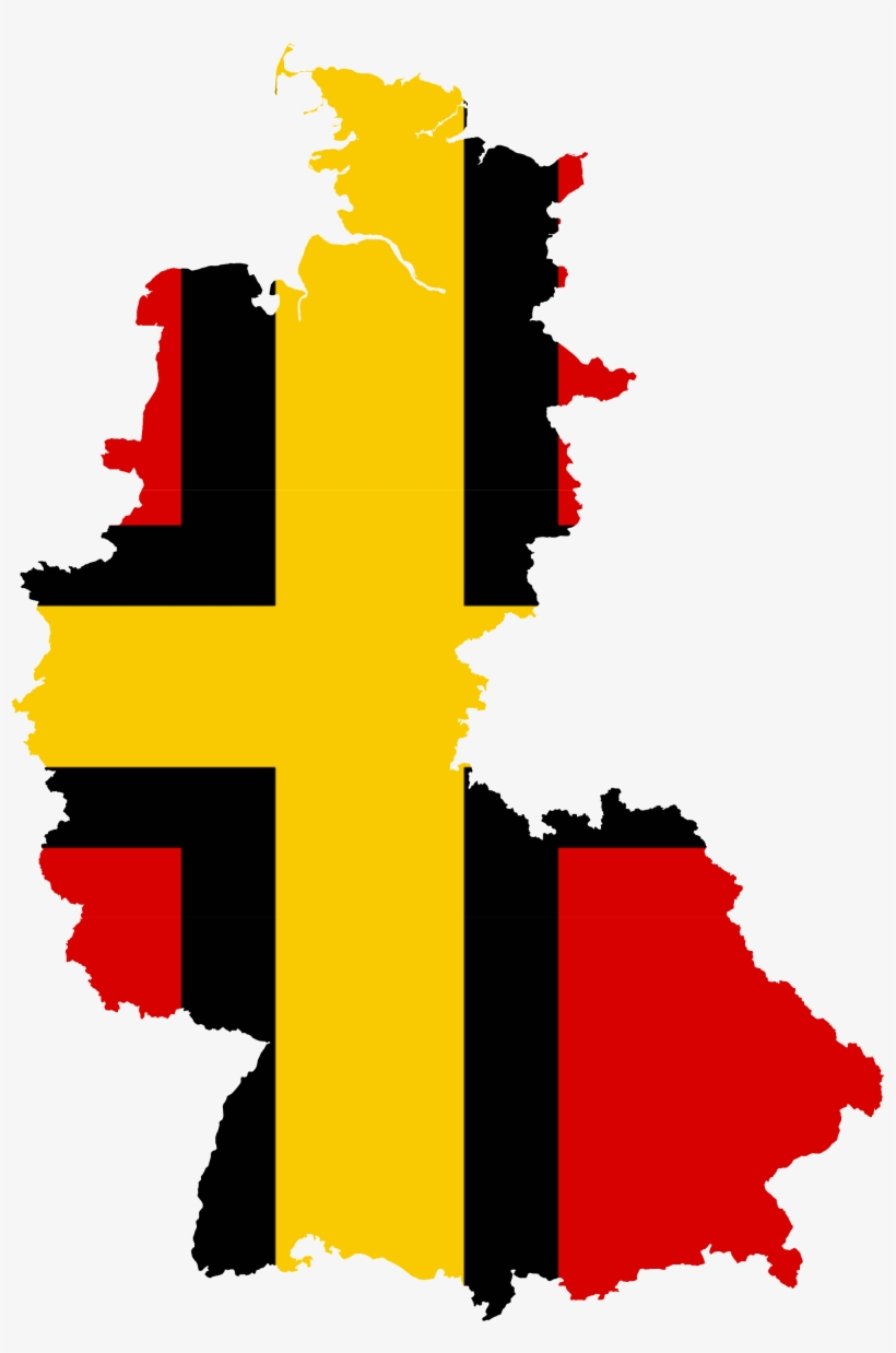 Flag Map Of West Germany - West Germany Flag Map, transparent png download