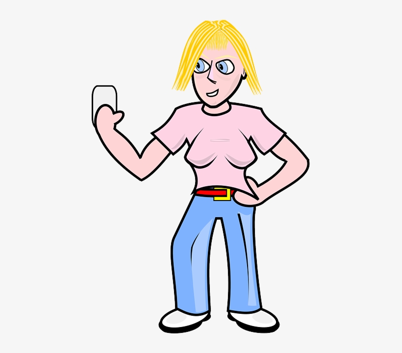 Angry, Blonde, Female, Girl, Jeans, People, T-shirt - Teen Girl Clip Art, transparent png download