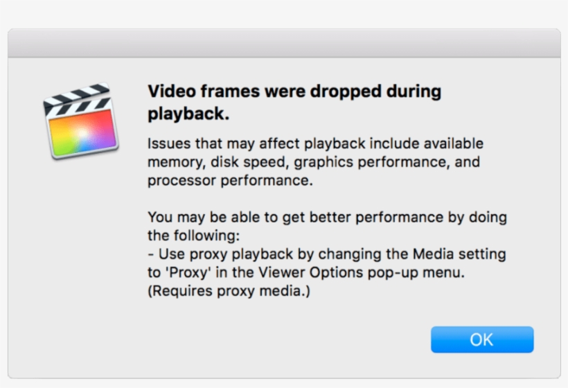 Dropped Frames During Playback Doesn T Necessarily Final Cut Pro