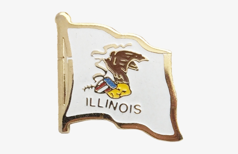 State Of Illinois Flag Lapel Pin - Illinois, transparent png download