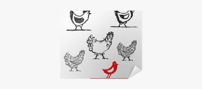 Set Of Chicken Ornate Silhouette For Your Design Poster - Chicken Life Wall Calendar, transparent png download