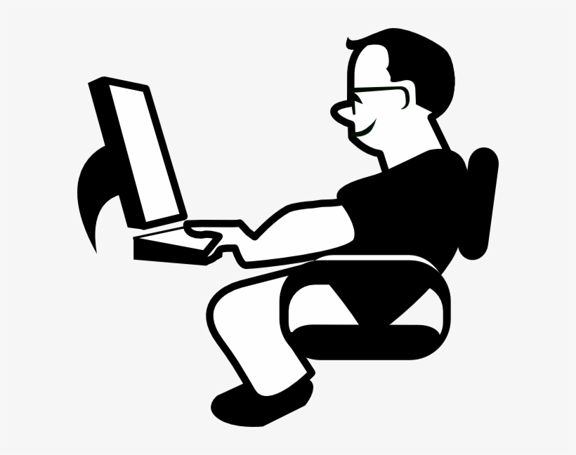 Guy On Computer Clipart, transparent png download