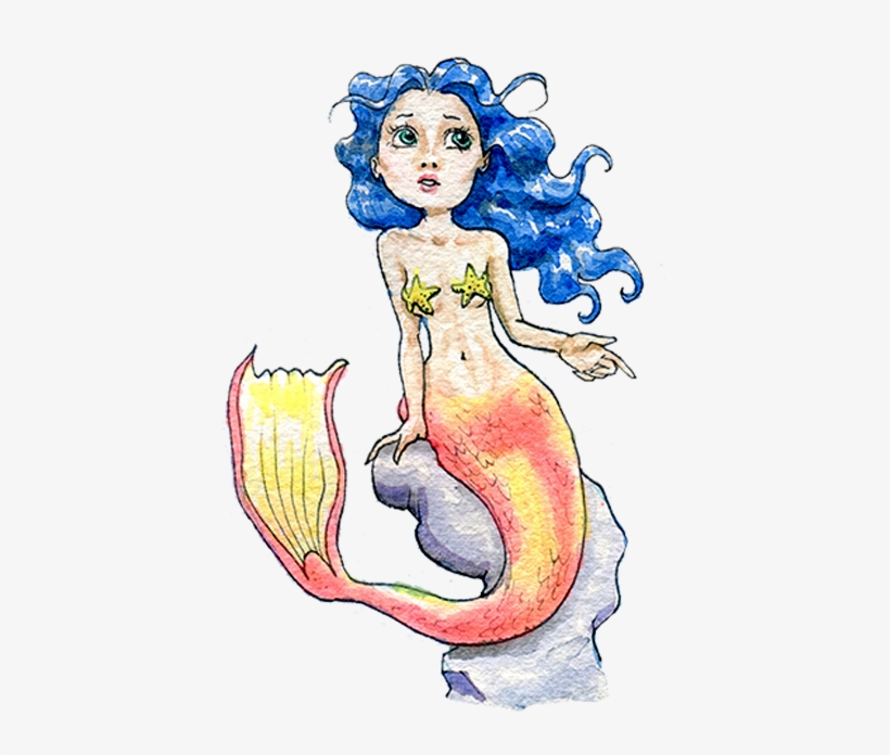Mermaid Rock Bluehair Sticker, transparent png download