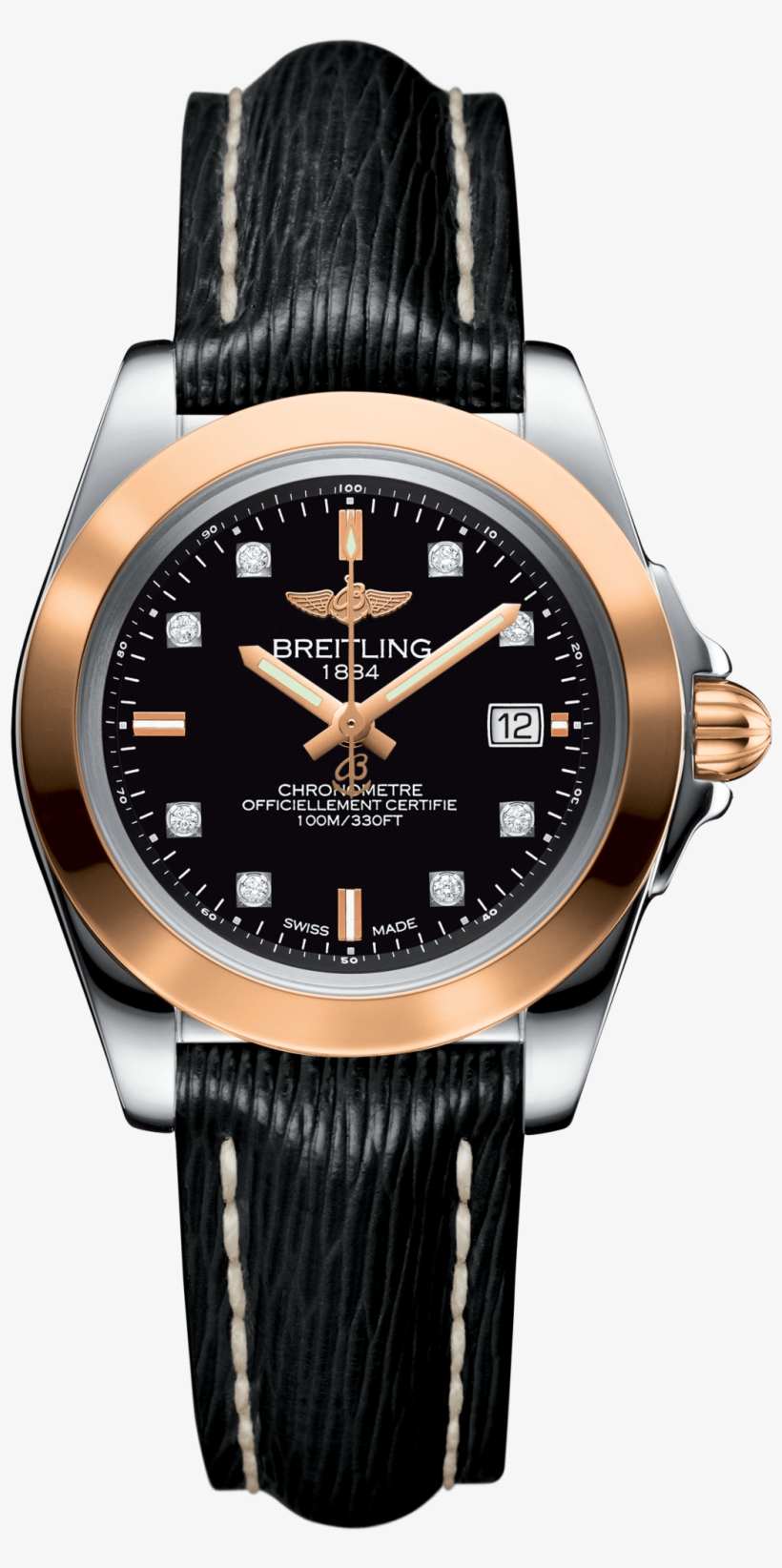Galactic 32 Sleek Edition Steel & Rose Gold - Breitling Watches Ladies, transparent png download