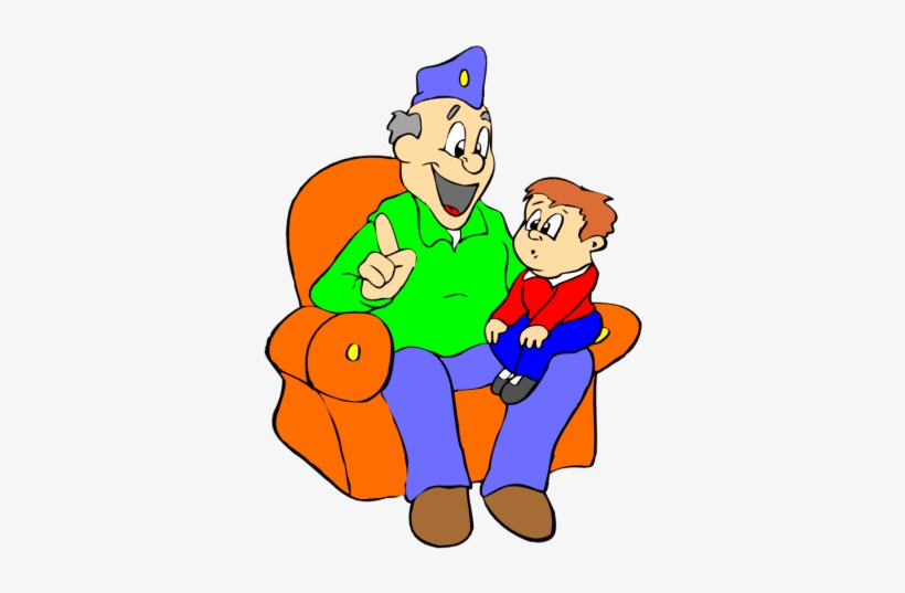 Grandpa Talking To Son Clipart - Grandpa And Grandson Clipart, transparent png download