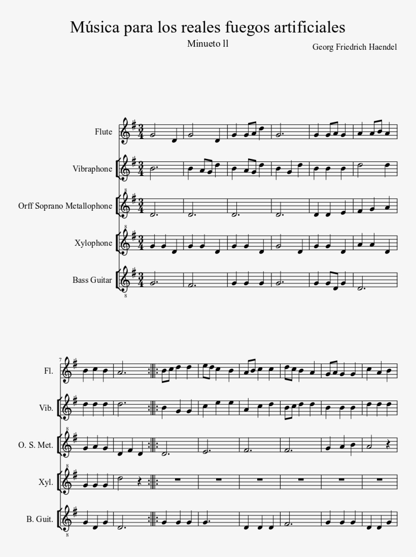Música Para Los Reales Fuegos Artificiales Sheet Music - Music, transparent png download