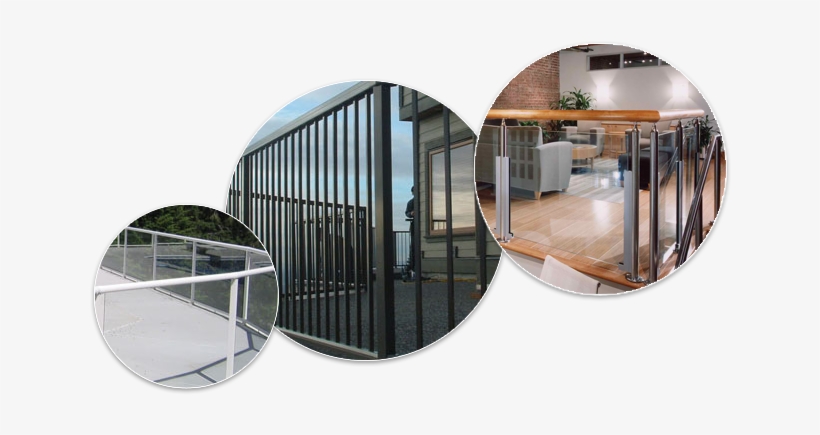 Aluminum Glass & Picket Railing - Glass And Aluminum Png, transparent png download