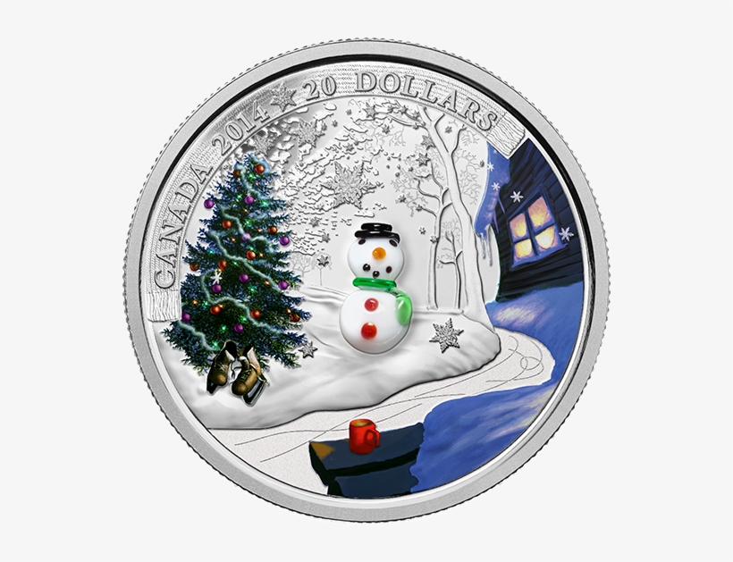 Fine Silver Coin - 2014 Fine Silver 20 Dollar Coin - Venetian Glass Snowman, transparent png download