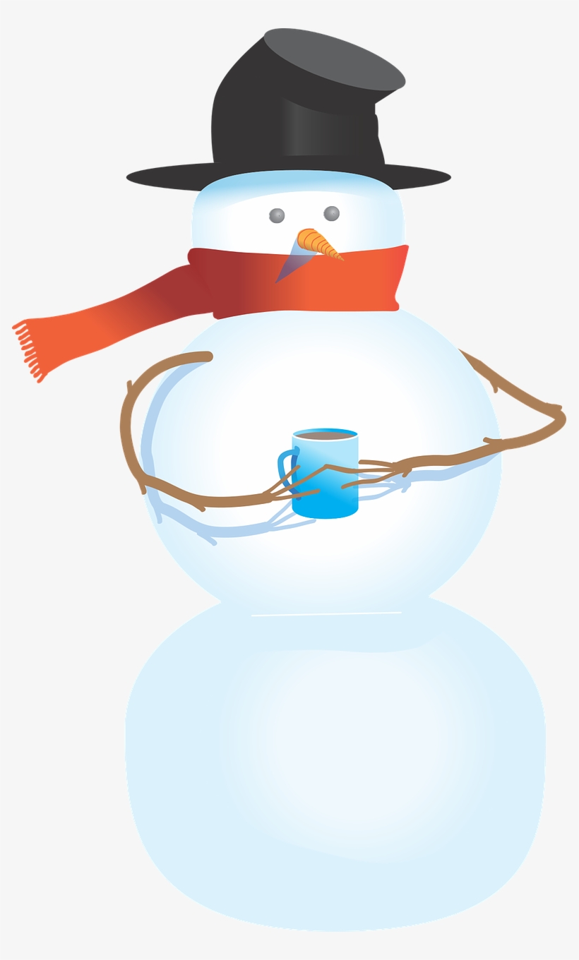 Snowman Free To Use Clipart - Snowman Holding A Cup, transparent png download