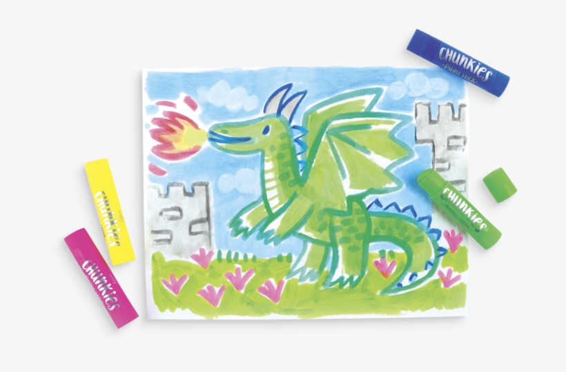 Fire Breathing Dragon Painted With Chunkies Paint Sticks - Ooly Chunkies Paint Sticks, transparent png download