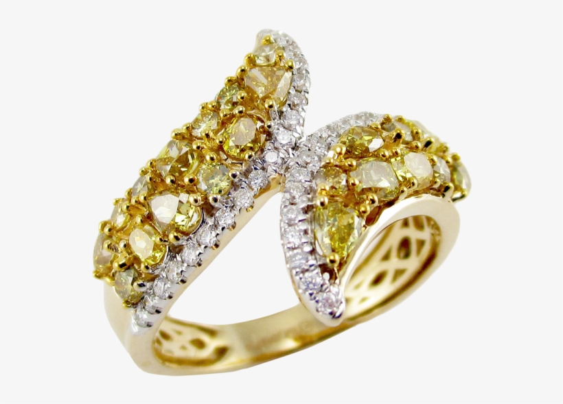 White And Yellow Diamond Band, transparent png download