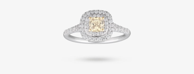 Canadian Yellow Diamond Set Ring In 18 Carat White - Bremen, transparent png download
