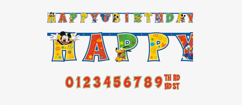 Mickey Mouse 'add An Age' Jumbo Birthday Banner - Farmer Mickey Mouse Birthday Banner, transparent png download