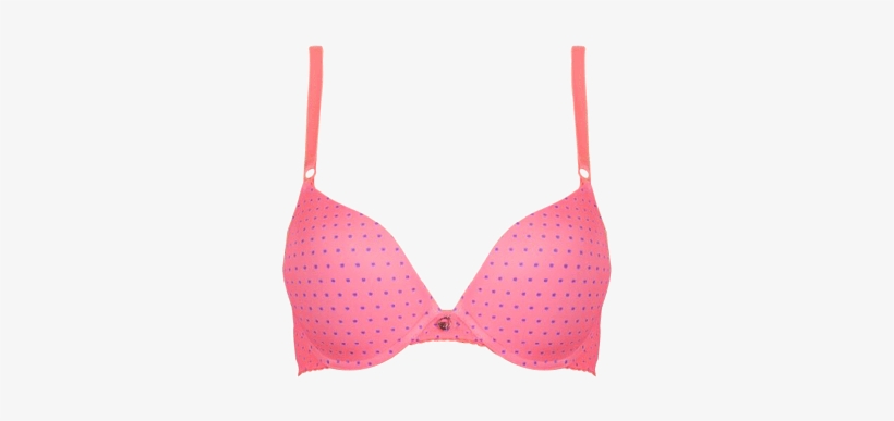 Smooth Tshirt Coral Bra Blue Spot - Bra, transparent png download