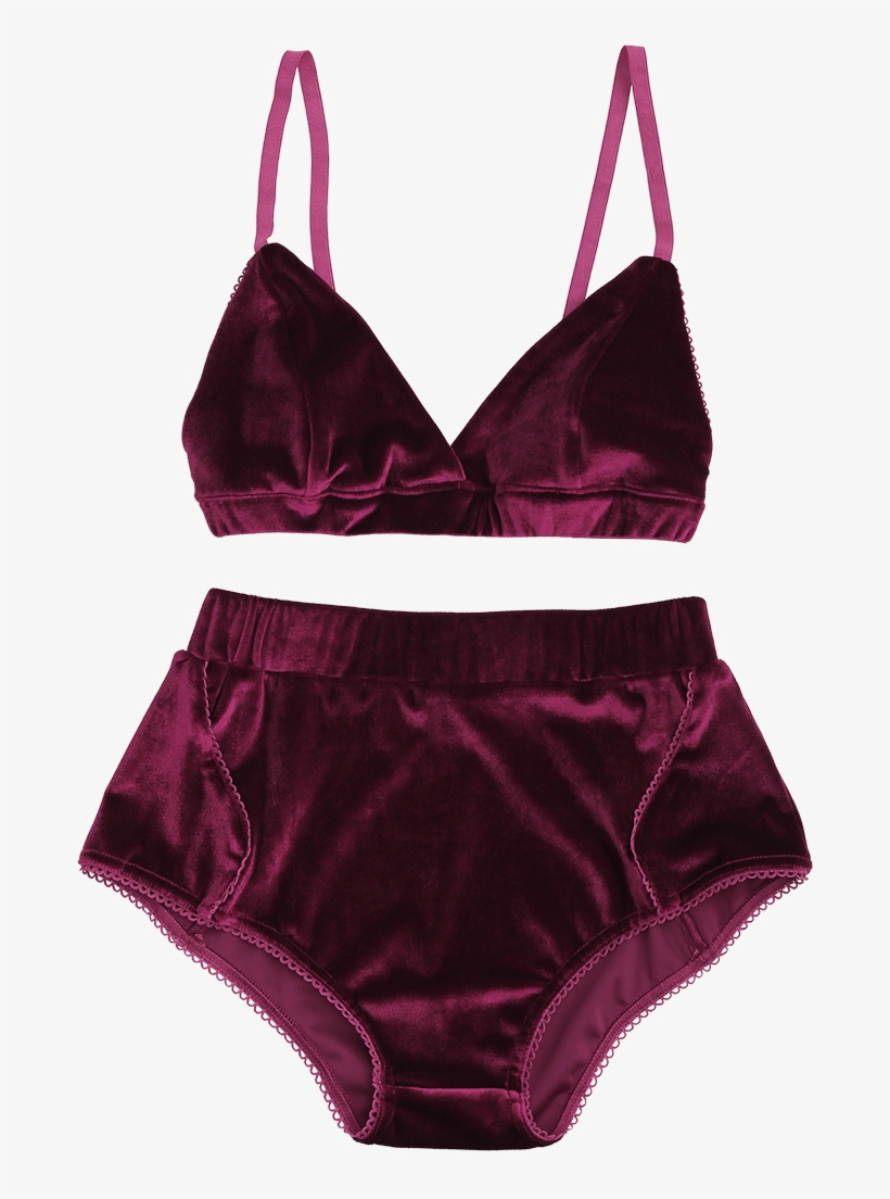 Product Details - High Waist Velvet Bra Set, transparent png download