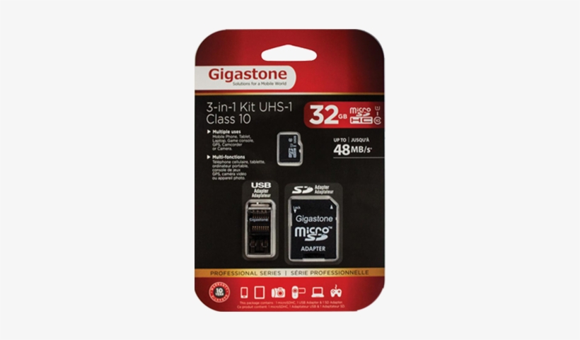Cobra 9808 Gigastone 32gb 3 In 1 Micro Sd Card, transparent png download