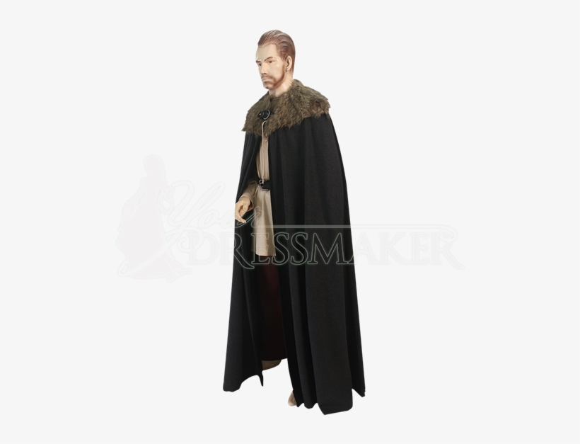 Medieval Fur Collar Cloak - Cloak With Fur Collar, transparent png download