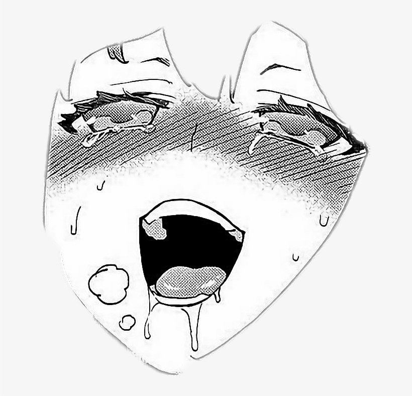 Clip Art Black And White Library Sticker By Koyomatsu - Ахегао Пнг, transparent png download