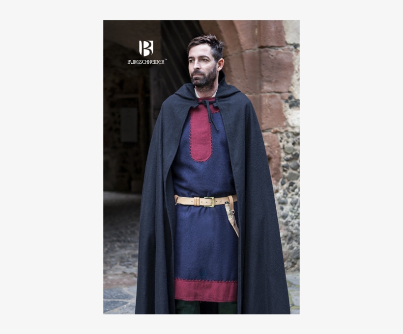 Hooded Cloak Hibernus Black - Mittelalter Kapuzenumhang Hibernus Schwarz M Schwarz, transparent png download