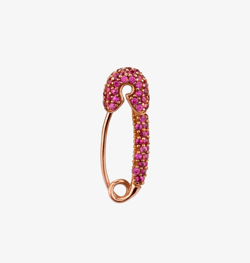 Small Ruby Safety Pin Earring - Body Jewelry, transparent png download