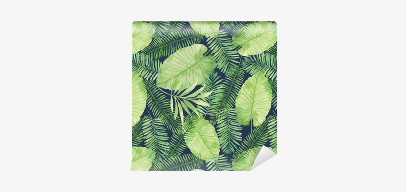 Tropical Seamless Pattern With Leaves - Leaves Watercolor Background, transparent png download