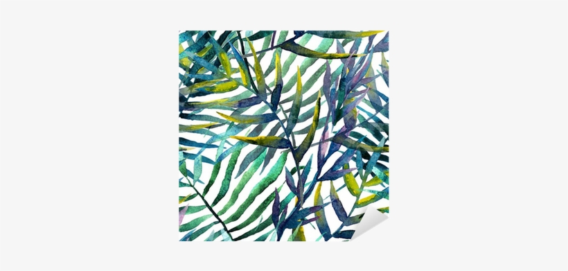 Leaves Abstract Pattern In Watercolor Sticker • Pixers® - Gallery Direct Ftolia 'leaves Abstract Pattern Background, transparent png download