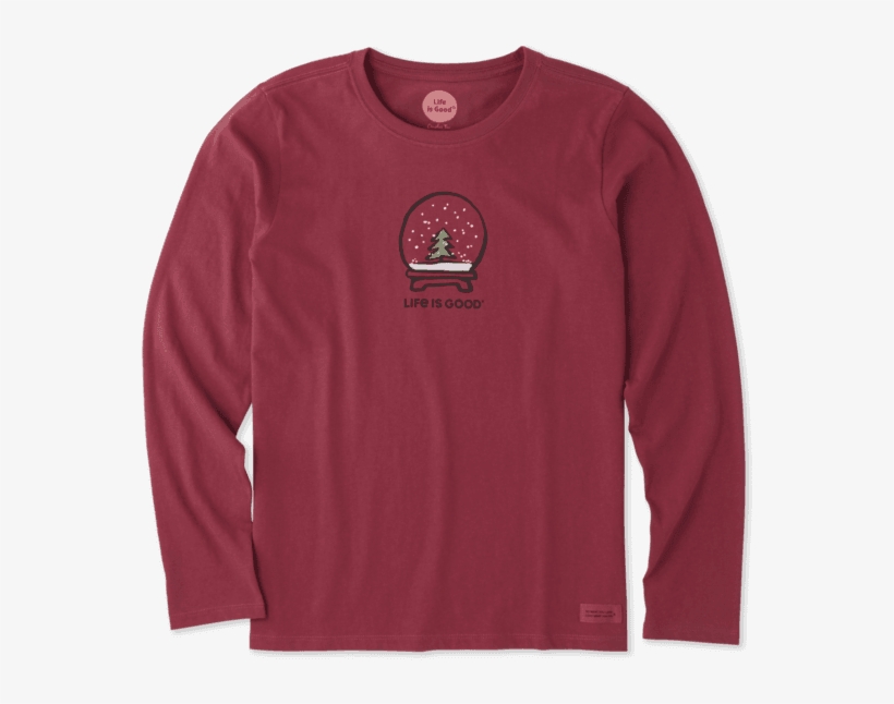 Women's Evergreen Snowglobe Long Sleeve Crusher - Life Is Good, transparent png download