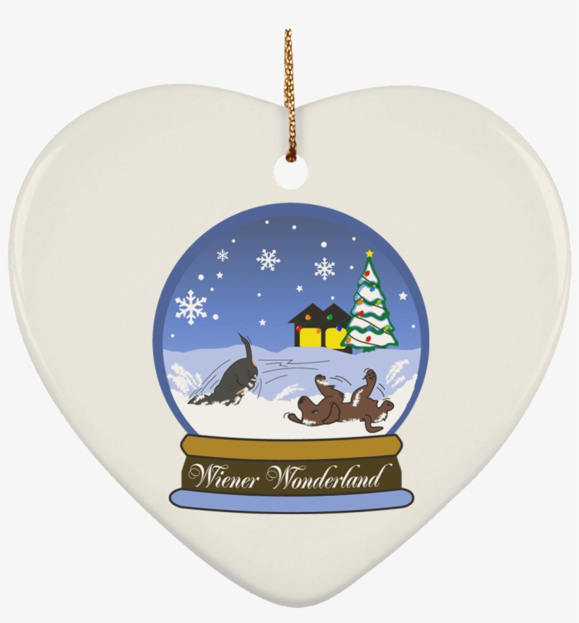 Snow Globe Christmas Ceramic Heart Ornament - Ceramic, transparent png download