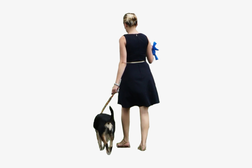 Woman Dress Dog Walking - Walking Dog Cut Out, transparent png download