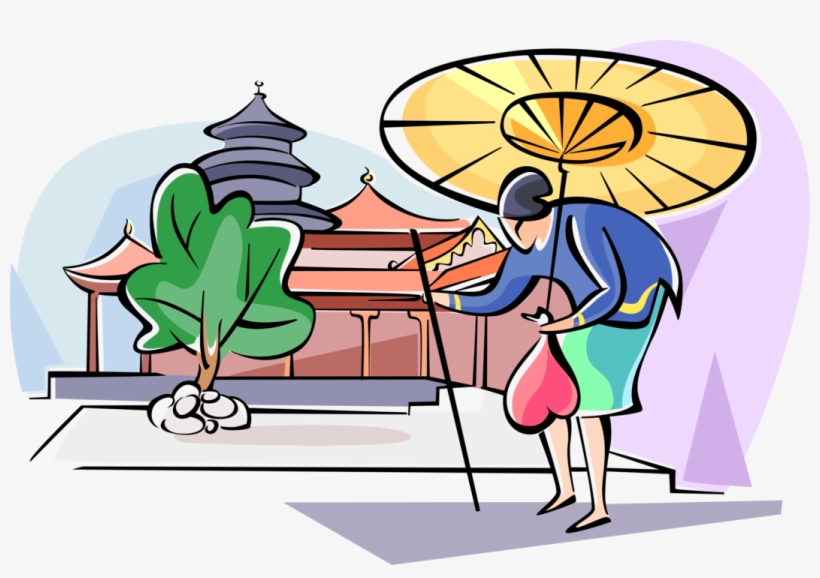 Vector Illustration Of Japanese Woman Walking With - Calendar, transparent png download