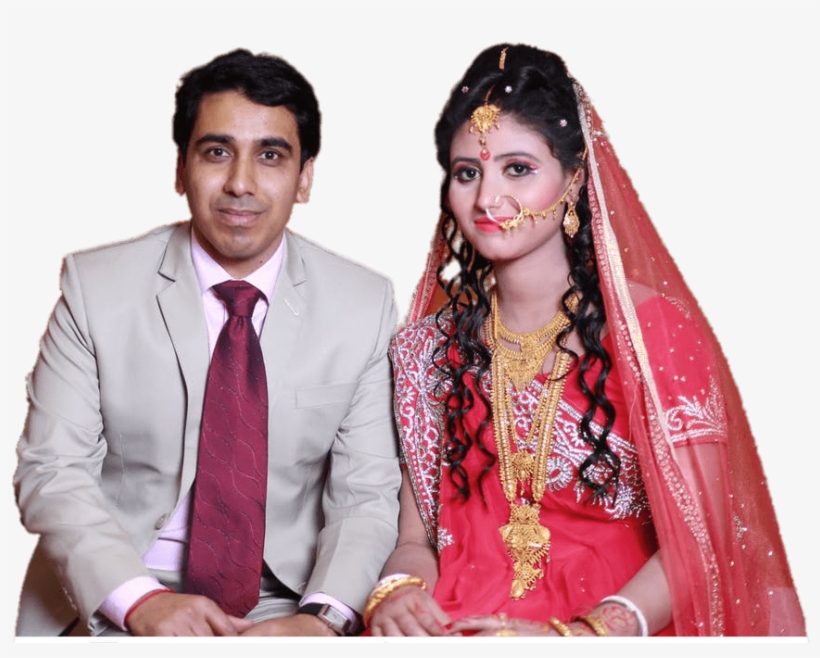 Married Couple Traditional Saree - Wedding, transparent png download