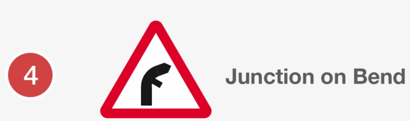Junction On Bend@2x - Sign, transparent png download