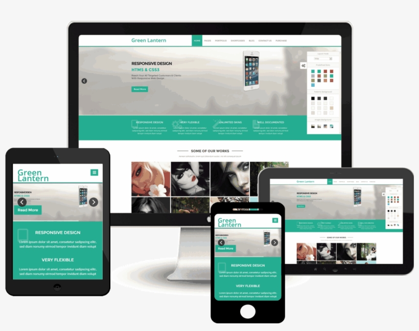 Green Lantern - Green Responsive Business Wordpress Theme, transparent png download